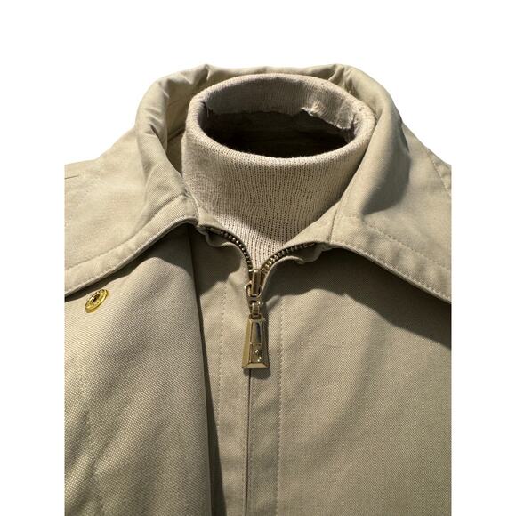 Vintage Escada Margaretha Ley Beige Trench Coat Made Germany 89-90 Plaid Lined - Picture 7 of 12